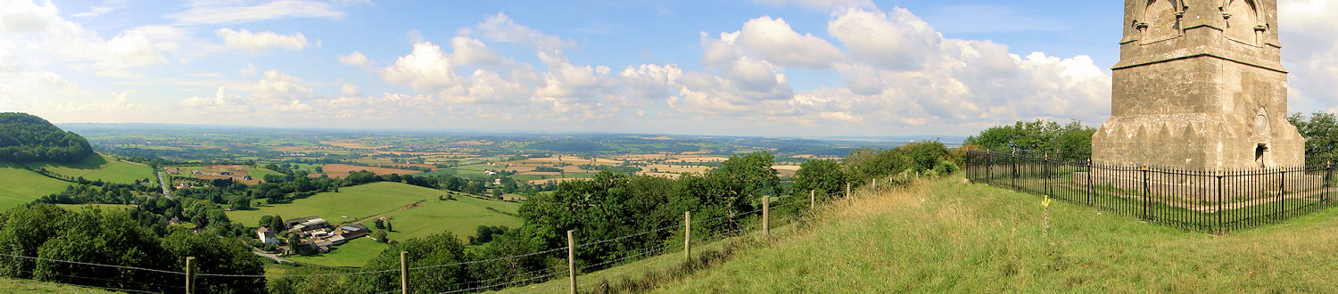 The stunning view to the south from Tyndale Monument above North Nibley