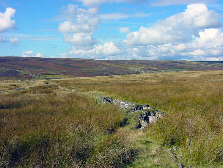The line of the culvert on Grassington Moor