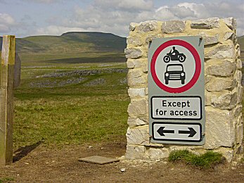 No cars or motorcycles on Ingleborough