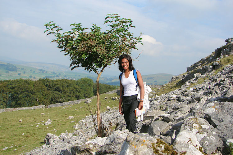 Serena enjoys the views at Blua Crags