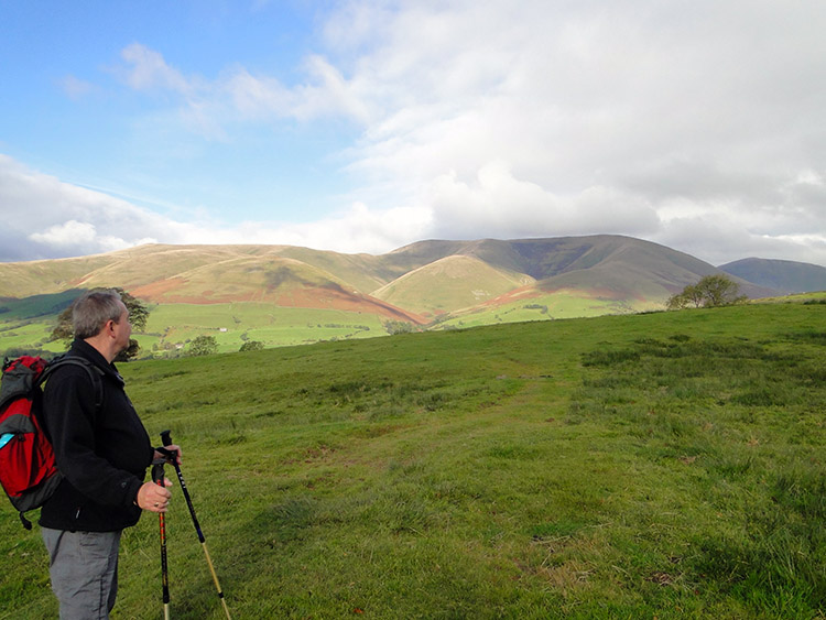 The Howgill Fells appear as we climb from Garsdale