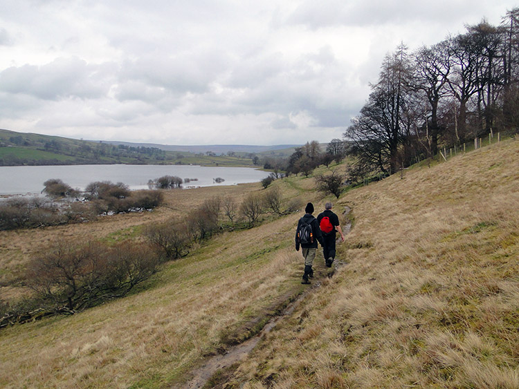 Jez and Dave approach the south edge of Semer Water