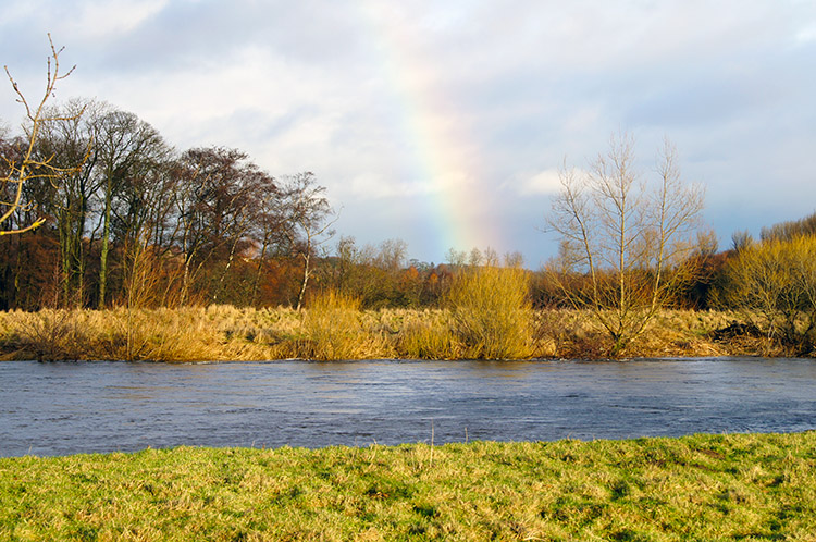 Rainbow falling into the River Ure