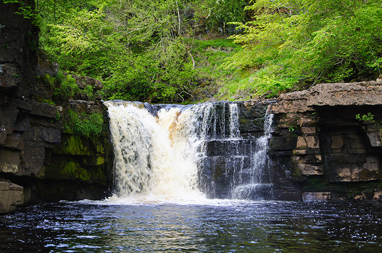 The upper waterfall of Kisdon Force