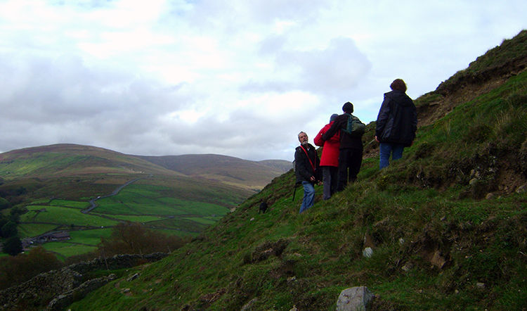An elevated section of Pennine Way walking