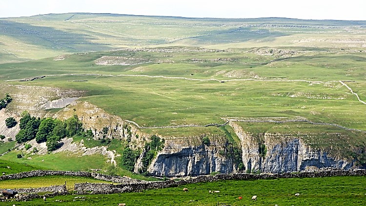 View from High Castles Scar to Kilnsey Crag