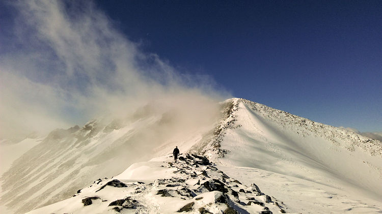 One of the many gentle slopes towards the summit