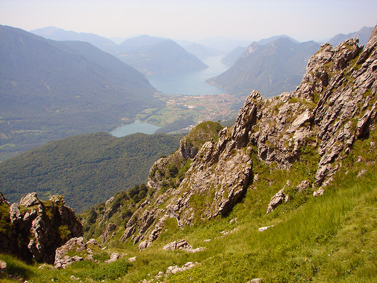 The view to Lake Como on the climb to Pizzo Coppa