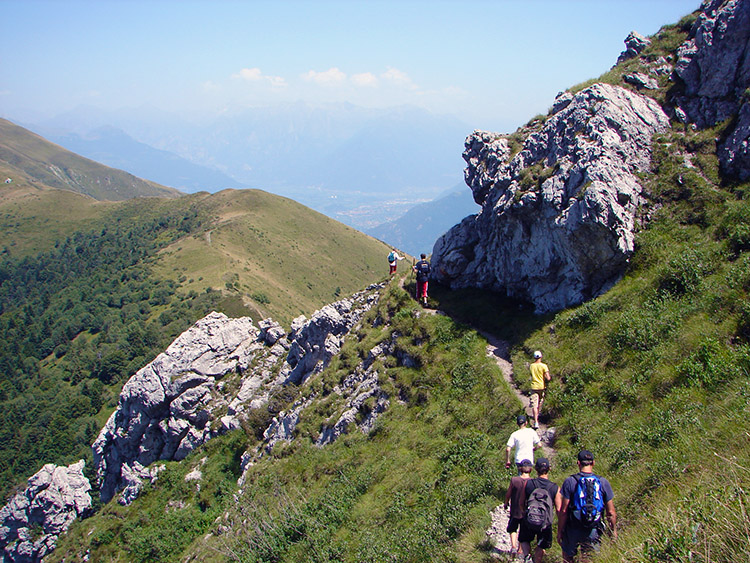 Hiking back down with new walking friends