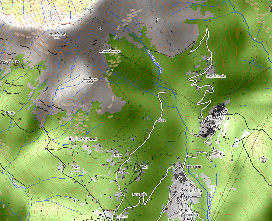 Map of the Monte Grona Area