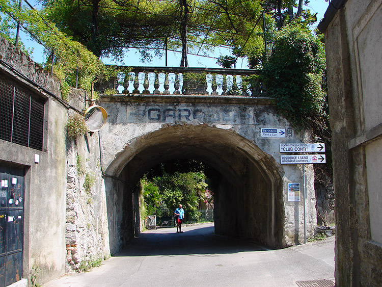 Walking under the bridge on Via Enrico Vitali to Punto Spartivento