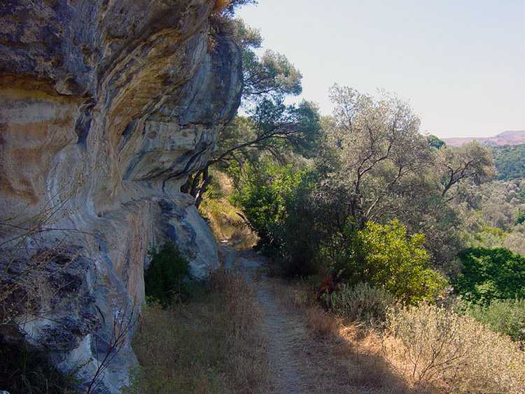 The rock face site of the Roman cisterns