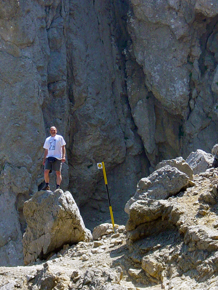 Stood on one of the mountains many obelisks