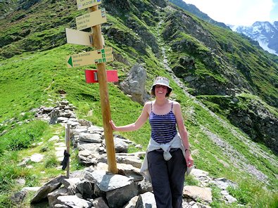 Rosie at the top of Col de Tricot