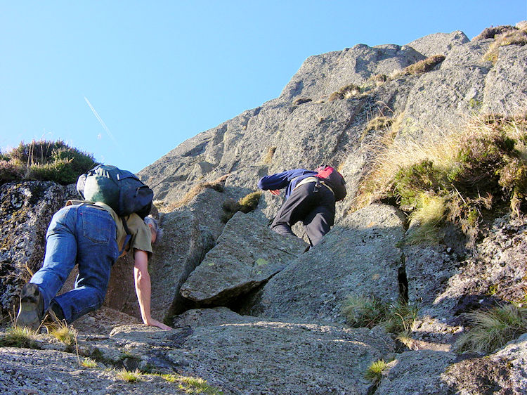 The final scramble to the summit