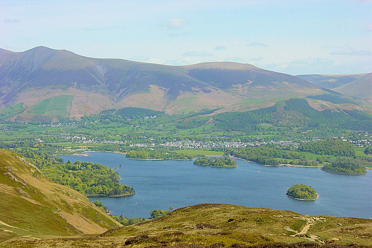 Derwent Water and Keswick seen from Maiden Moor