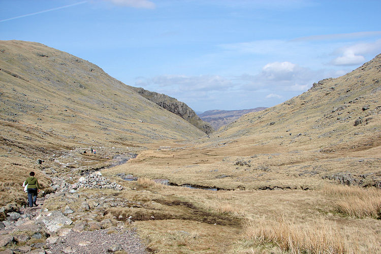 Walking back beside Styhead Gill