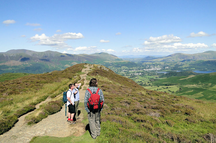 View from Grisedale Pike to Keswick and Derwent Water