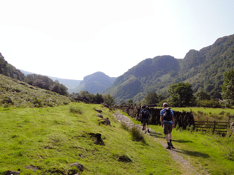 On the level with Eagle Crag in the distance