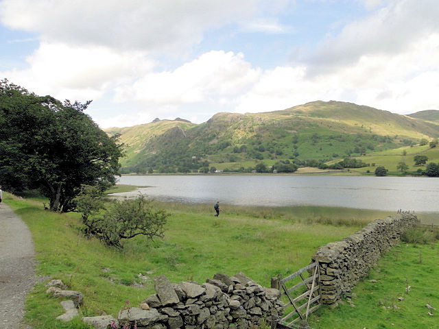 A walker on the banks of Brothers Water