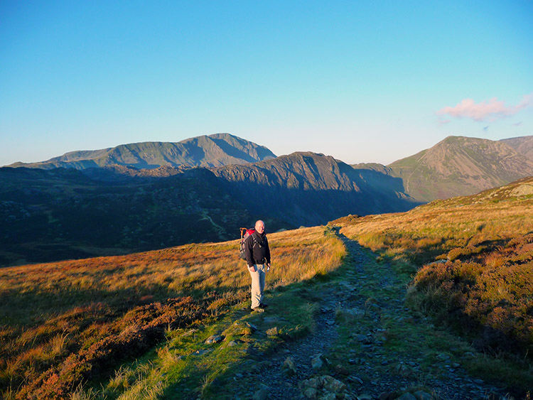 On our way with Haystacks and Pillar straight ahead