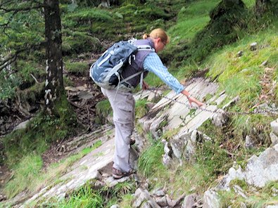 Di uses the chains on the section near Johnny's Wood