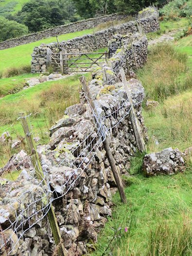 Stone walls and gates on Borrowdale Terrace