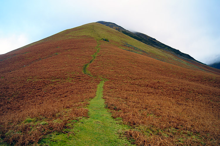 Beginning the uphill struggle on Kirk Fell