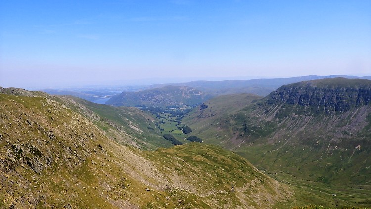 The view looking east from near Nethermost Pike