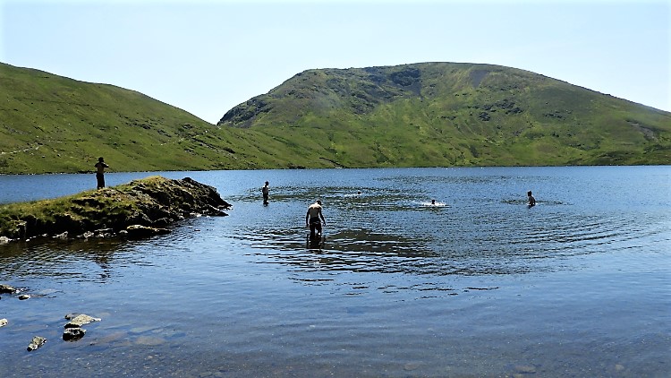 Cooling down in Grisedale Tarn