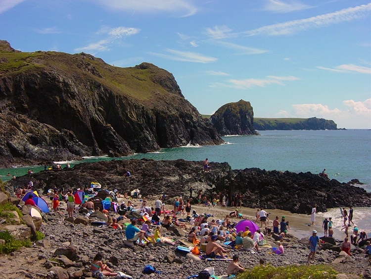 Sun bathing at Kynance Cove