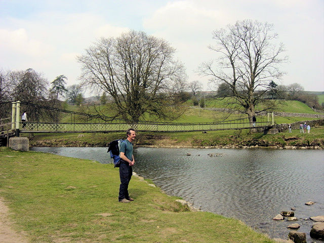 Suspension bridge over the Wharfe near Hebden