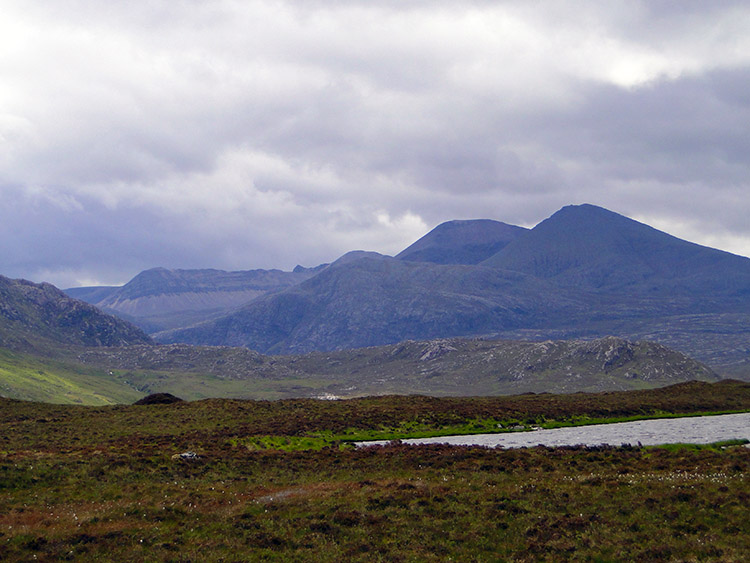 The Foinaven range with Ganu Mor the highest peak