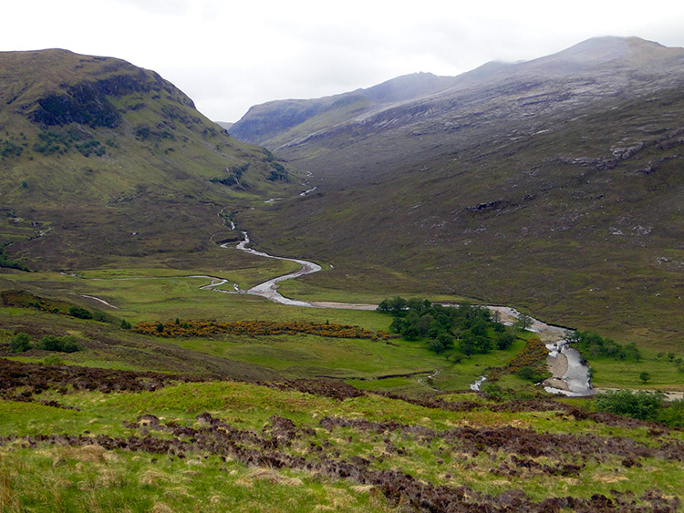 Descending to Strath na Sealga