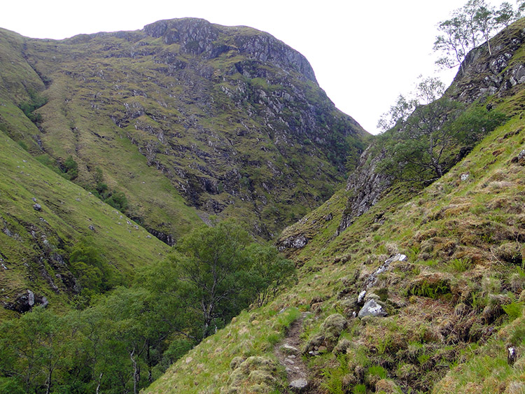 The precarious path to the Falls of Glomach