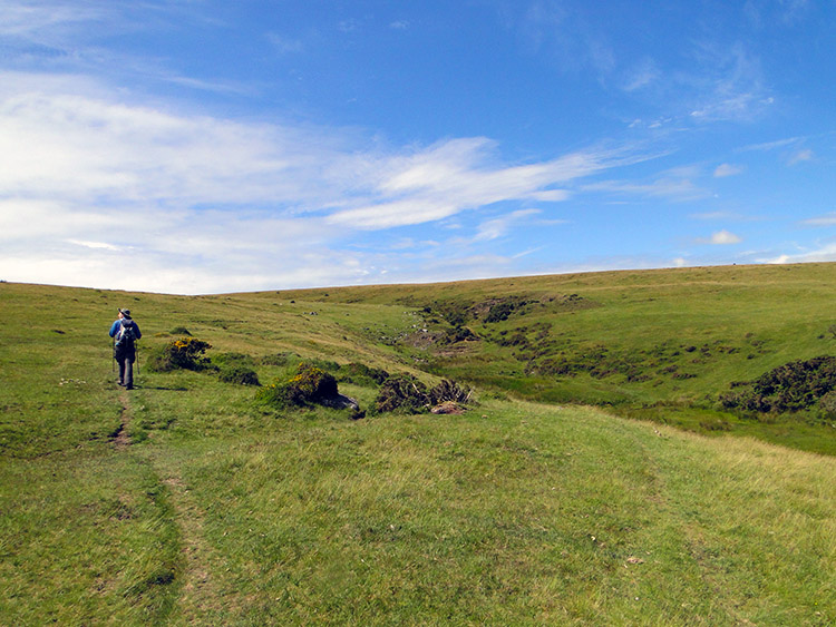 Climbing to Sourton Tors