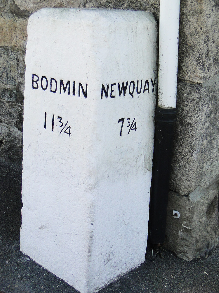 Milepost in Indian Queens