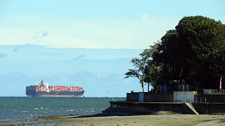 Container Ship sailing up the Solent