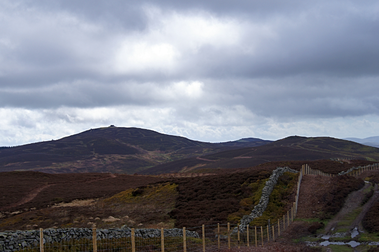 Looking up to Moel Famau