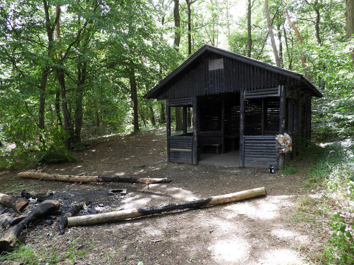 Forest hut, home to a recent party