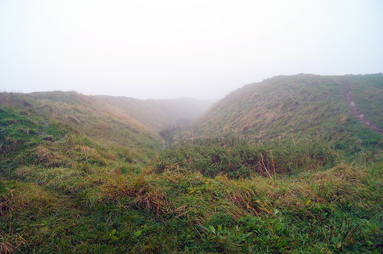 Mounded earth bank of Barbury Castle