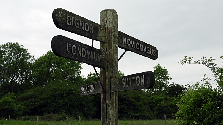 Old waypost on Stane Street