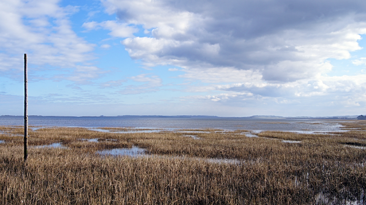 View to Bamburgh from Lindisfarne Causeway