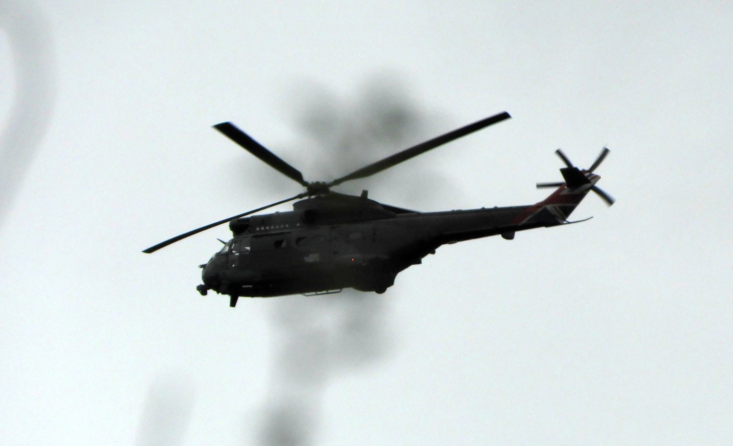Helicopter over the hedgerow