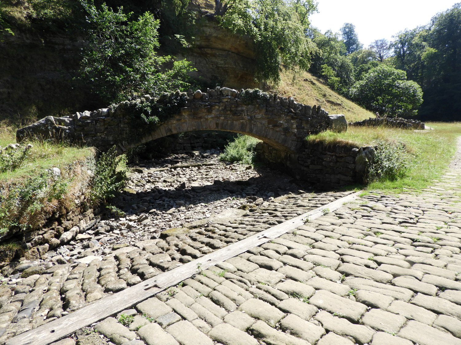 The dry bed of the River Skell