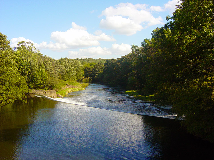 View of the River Aire from Newlay Bridge