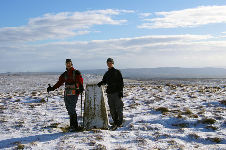 John and Sean at Meugher's trig point