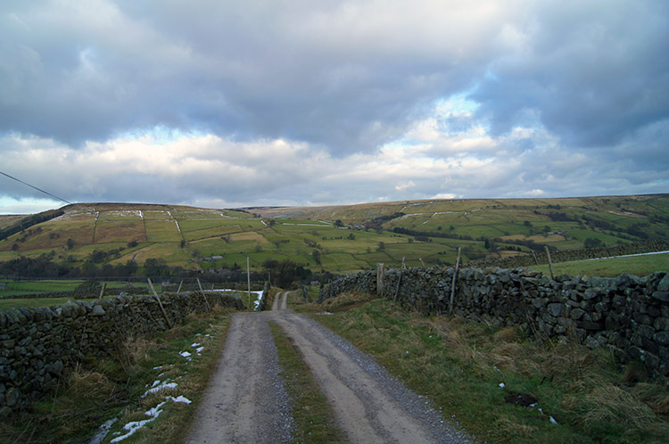 Below the snowline and nearing the finish