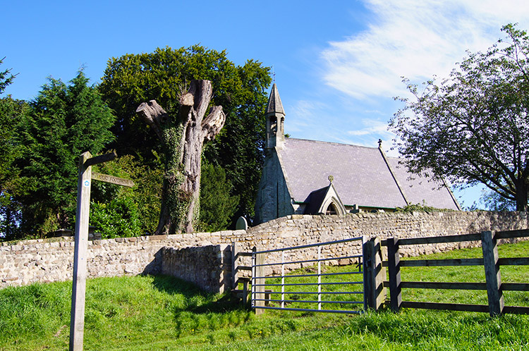 The path leaves South Stainley by the village church