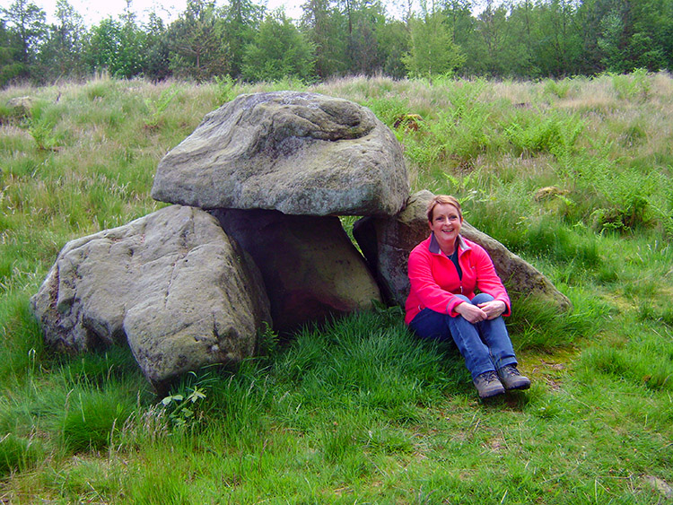 Lil relaxes by some strategically placed rocks